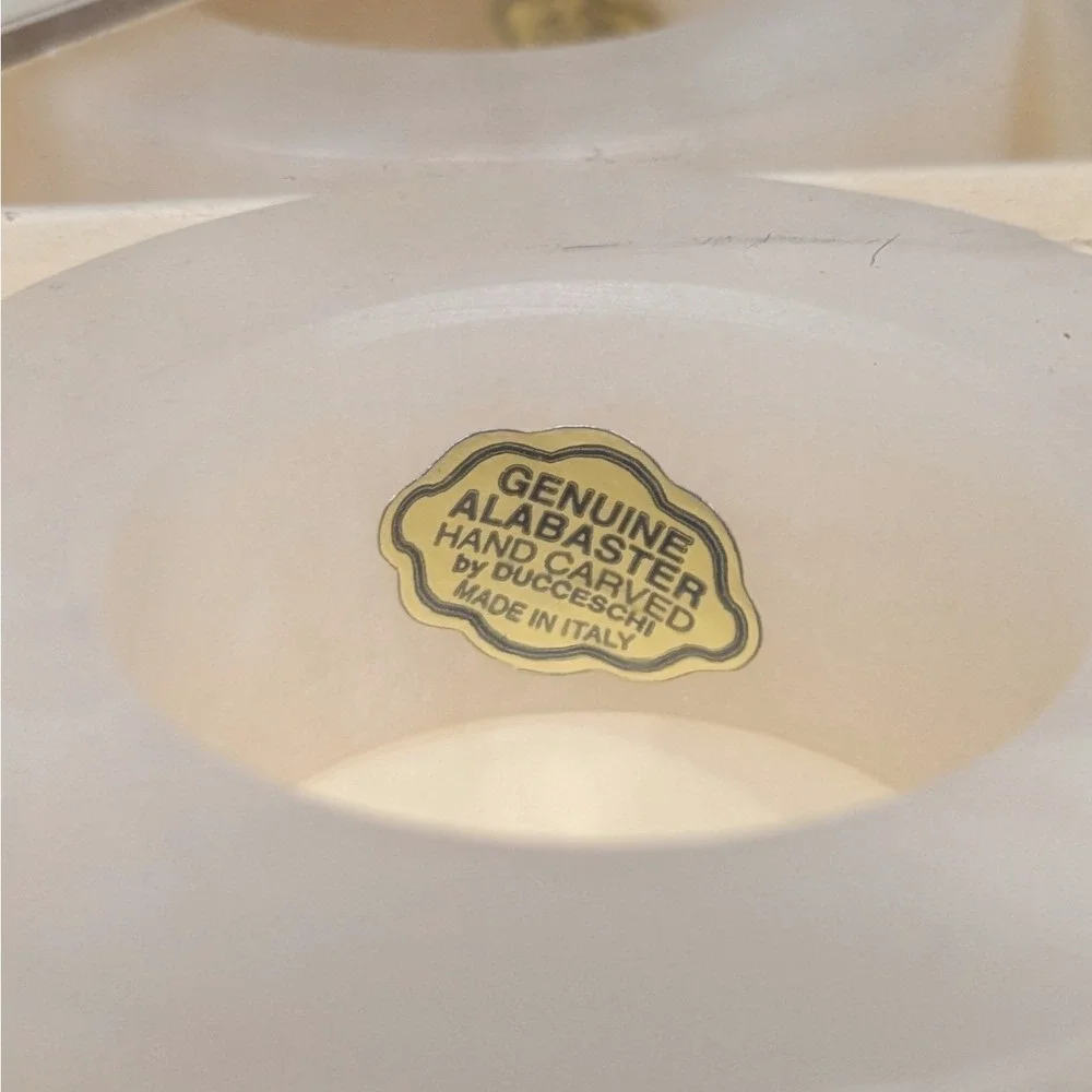 Williams-Sonoma Alabaster Napkin Rings White Stone Italian Hand Carved